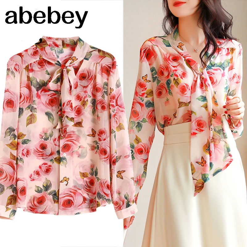 Women Fashion Rose Flower & Butterfly Lightweight Chiffon Blouses Summer Casual Bowknot Female Shirts Blusas Streewear
Women Fashion Rose Flower & Butterfly Lightweight Chiffon Blouses Summer Casual Bowknot Female Shirts Blusas Streewear