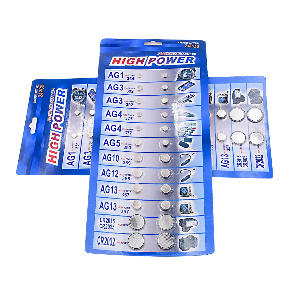 

Original 24pcs AG1/AG3/AG4/AG5/AG10/AG12/AG13 CR2016 CR2025 CR2032 Batteries Set for Digital Cameras Button Coin Cell Battery