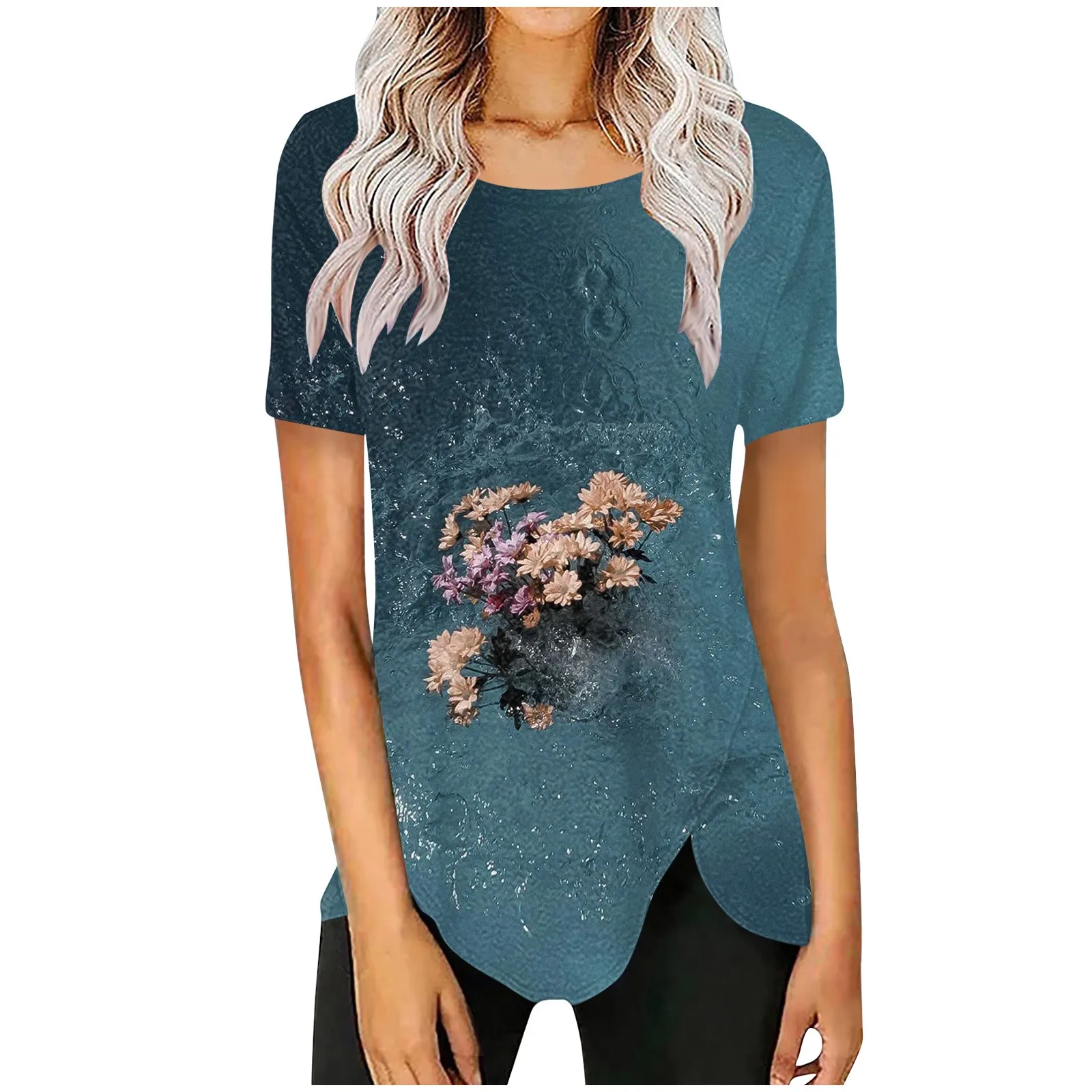 Женская футболка с коротким рукавом и круглым вырезом, модная простая и универсальная женская блузка из искусственного хлопка с принтом, новинка 2023
Женская футболка с коротким рукавом и круглым вырезом, модная простая и универсальная женская блузка из искусственного хлопка с принтом, новинка 2023