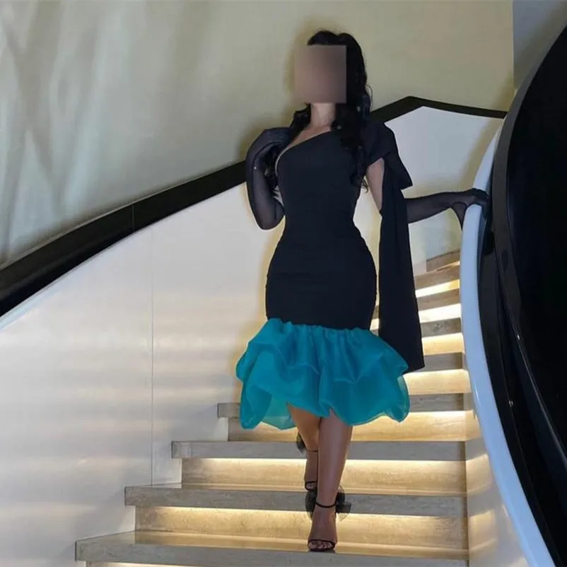 Vintage Short One Shoulder Crepe Evening Dresses Mermaid Prom Gowns Tea Length فساتين سهرة Formal Party Dress
Vintage Short One Shoulder Crepe Evening Dresses Mermaid Prom Gowns Tea Length فساتين سهرة Formal Party Dress