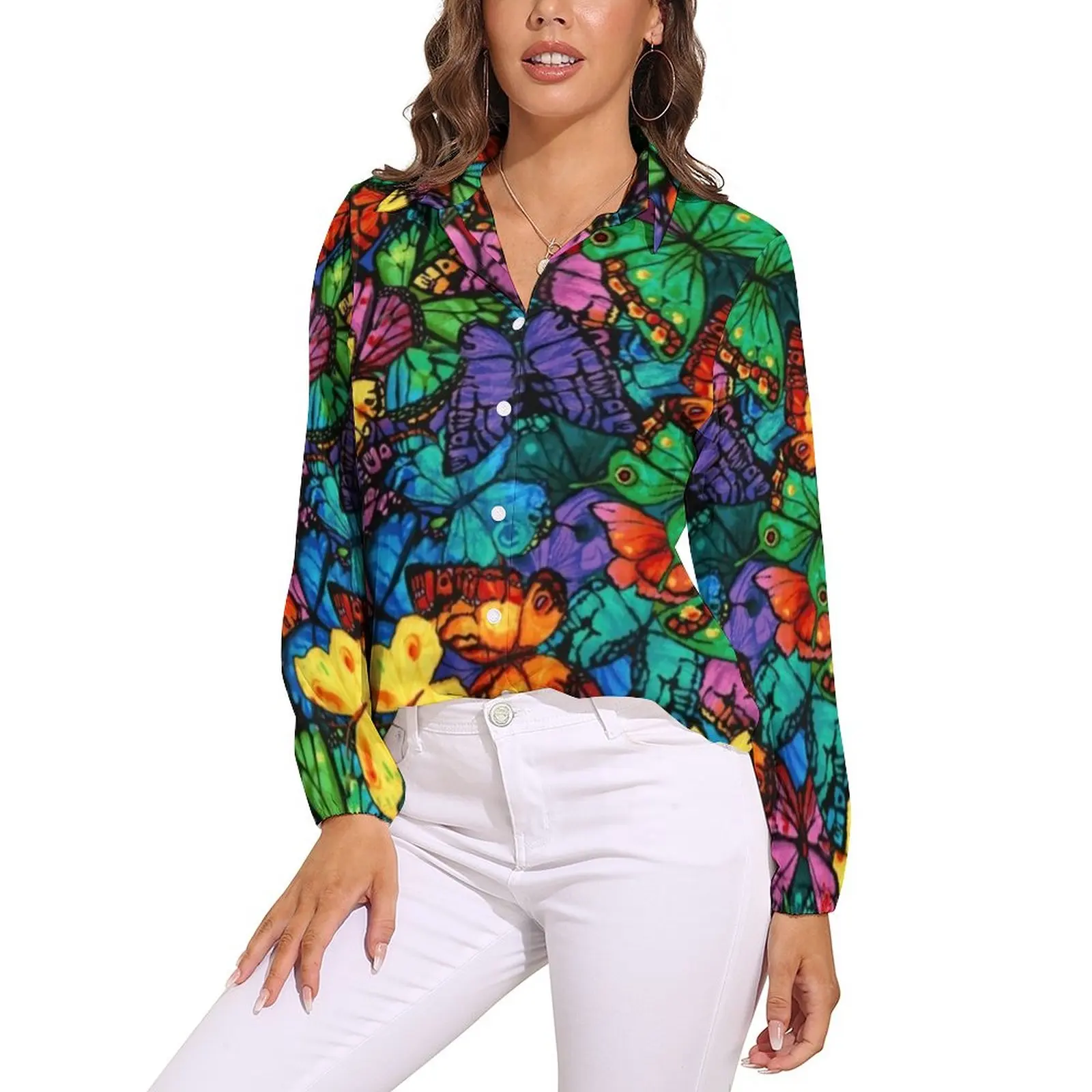 Colorful Vintage Butterflies Blouse Butterfly Art Cool Design Blouses Women Casual Shirts Summer Long Sleeve Oversized Top
Colorful Vintage Butterflies Blouse Butterfly Art Cool Design Blouses Women Casual Shirts Summer Long Sleeve Oversized Top