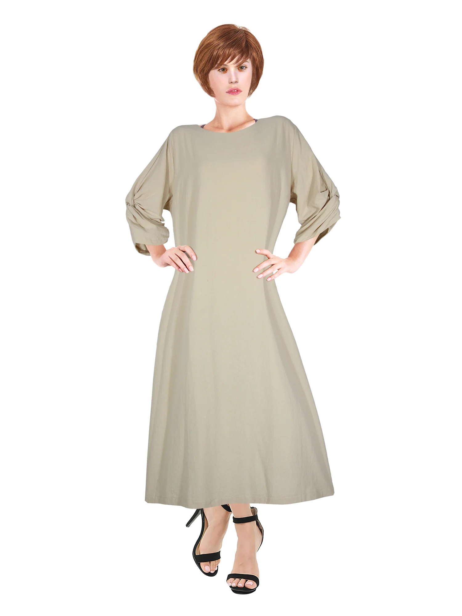 Designer Women's Dress Summer Stylish Scoop Neck Dresses Temperament Back Slit Solid Casual Loose fit Female dresses
Designer Women's Dress Summer Stylish Scoop Neck Dresses Temperament Back Slit Solid Casual Loose fit Female dresses