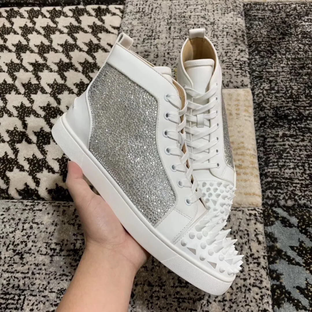 NEW High-end leather shoes, men's shoes, red-soled shoes, leather high-top shoes, men's shoes, casual shoes rivet shoes 35-48 
NEW High-end leather shoes, men's shoes, red-soled shoes, leather high-top shoes, men's shoes, casual shoes rivet shoes 35-48