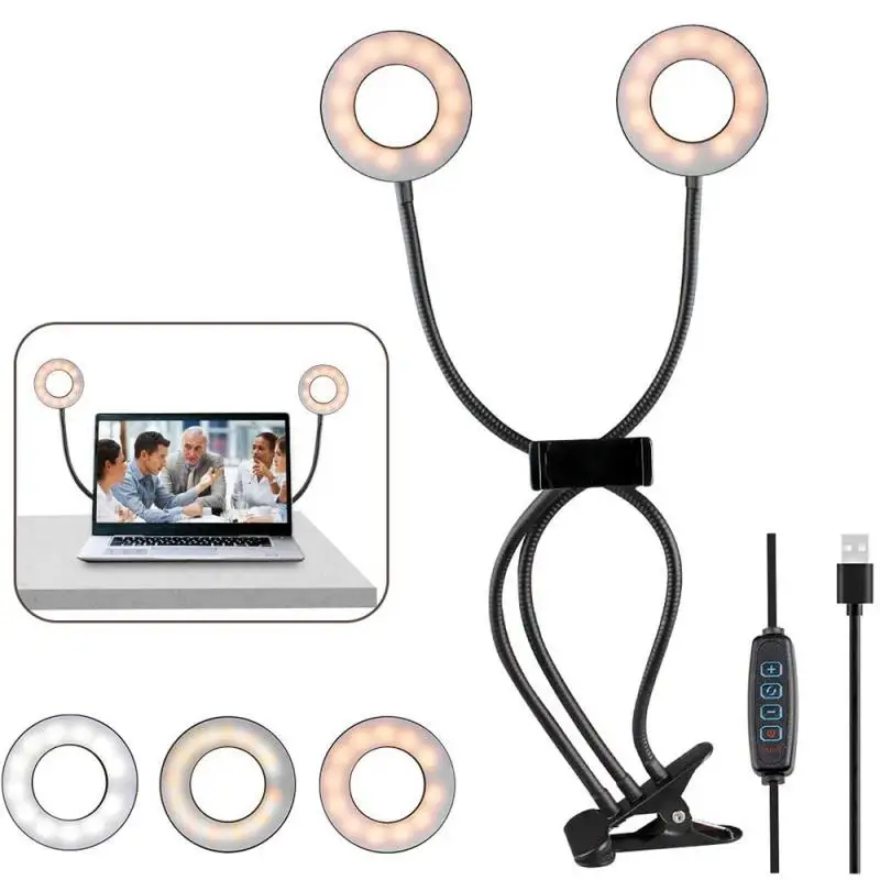 Universal Double Head Selfie Ring LED Photography Fill Lamp With Long Arm Lazy Phone Holder Fit For Live Office HWC
Universal Double Head Selfie Ring LED Photography Fill Lamp With Long Arm Lazy Phone Holder Fit For Live Office HWC