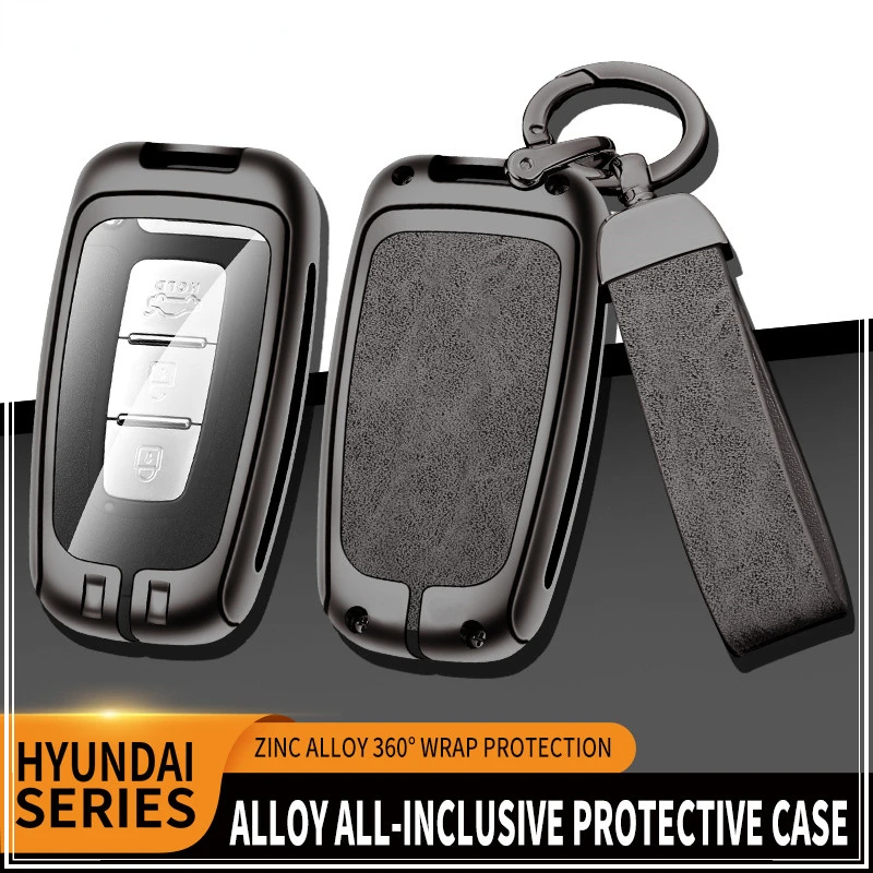 

Alloy Remote Car Key Case Fob Holder For Hyundai Genesis Coupe IX35 Sonata 8 I30 Solaris HB20 Veloster Rohens SR Accent Elantra