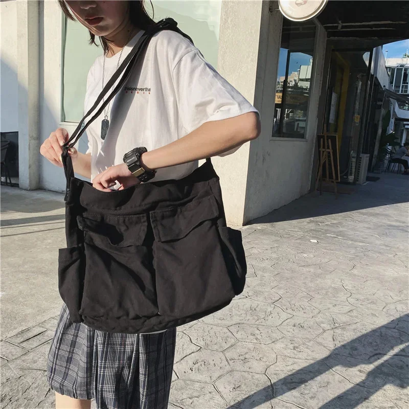 Women's School Messenger Bags For Women Shoulder Ladies Designer Handbag Solid Large Capacity Casual Canvas Shoulder Female Bags
Women's School Messenger Bags For Women Shoulder Ladies Designer Handbag Solid Large Capacity Casual Canvas Shoulder Female Bags
