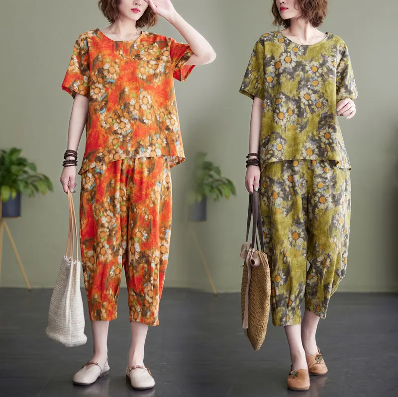 Женские комплекты из 2 предметов, тонкая мягкая свободная уютная футболка, топ и брюки с широкими штанинами, повседневный комплект одежды с ... 
Женские комплекты из 2 предметов, тонкая мягкая свободная уютная футболка, топ и брюки с широкими штанинами, повседневный комплект одежды с ...