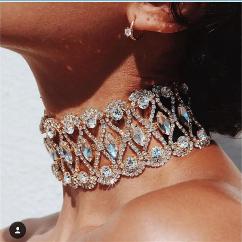 Choker Women Full Diamond Wedding Jewelry Rhinestone Crystal Fashion Necklace
Choker Women Full Diamond Wedding Jewelry Rhinestone Crystal Fashion Necklace