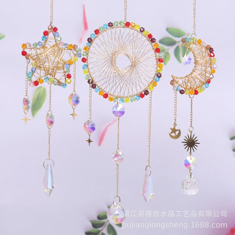 Хрустальные поделки, украшения для гостиной, цветные яркие заостренные бусины, цветные золотые круглые подвески в виде пятиконечной звезды
Хрустальные поделки, украшения для гостиной, цветные яркие заостренные бусины, цветные золотые круглые подвески в виде пятиконечной звезды