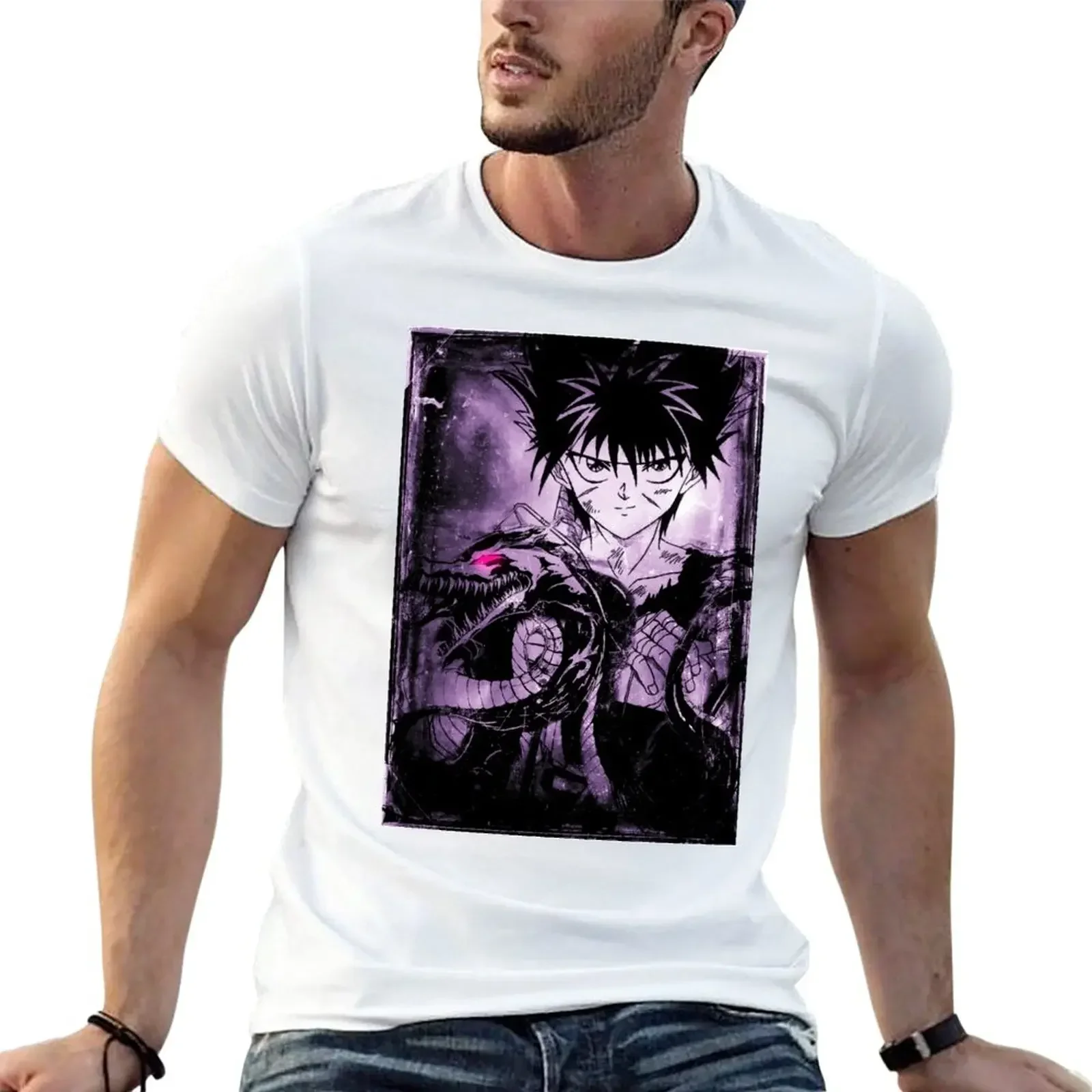 Yuyu hakusho hiei Темный Дракон Футболка Блузка черные рубашки Графические футболки