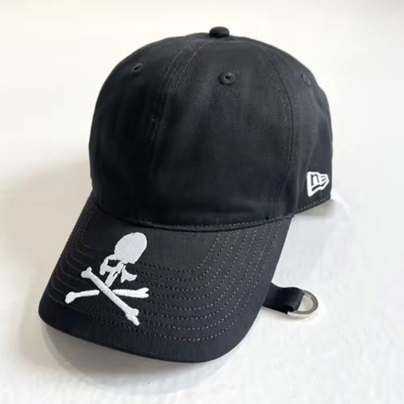 

MMJ Baseball Cap Diablo Style Skull Embroidery Co-branded Five-panel Cap Hard Top Duck Tongue Cap Curved Brim Cap