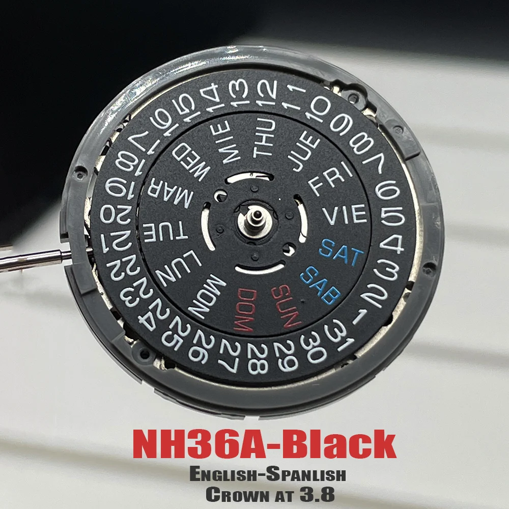 Japan Seiko NH36A English-Spanlish 3.8 Version Black/White Datewheel Original Automatic Mechanical Movement NH36 Modified Parts
Japan Seiko NH36A English-Spanlish 3.8 Version Black/White Datewheel Original Automatic Mechanical Movement NH36 Modified Parts