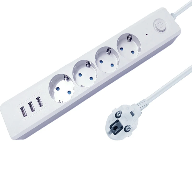 EU Socket 250V 16A 2500W with 3 USB Charge for Phone 4/3 Outlets Power Strip Socket with Switch for House Voltage Protection
EU Socket 250V 16A 2500W with 3 USB Charge for Phone 4/3 Outlets Power Strip Socket with Switch for House Voltage Protection