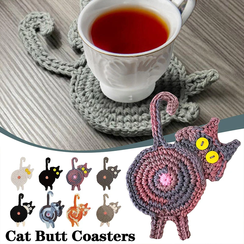 

Cat Butt Coaster Tea Coffee Cup Table Mat Placemats Durable Heat Resistant Table Placemats Bowl Pad Coasters New Home Decoration