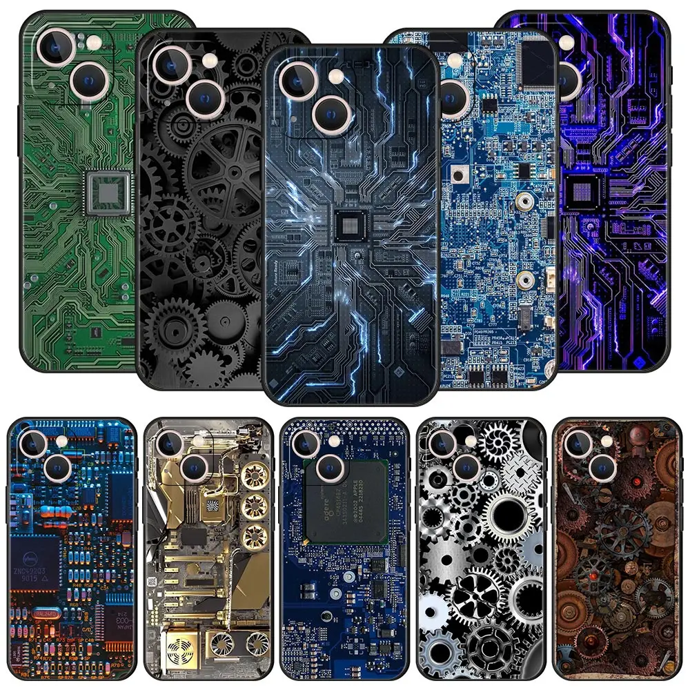 Luxury Phone Case For iPhone 11 12 13 14 Pro Max Mini X XR XS 7 8 Plus SE 2020 Soft Cover Funda Inside motherboard Circuit board
Luxury Phone Case For iPhone 11 12 13 14 Pro Max Mini X XR XS 7 8 Plus SE 2020 Soft Cover Funda Inside motherboard Circuit board