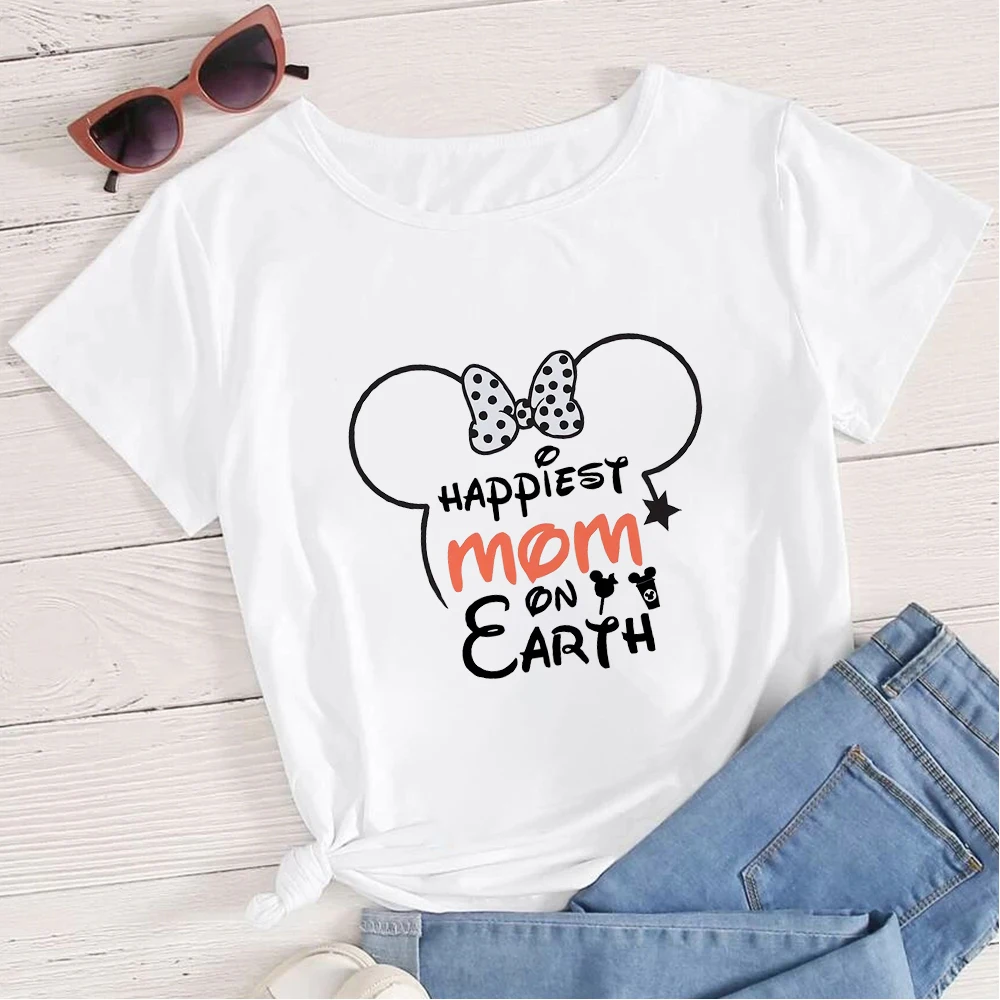 2023 Disney Harajuku Mother's Day T-shirt Happiest Mom on Earth Minnie Print Women Clothes Short Sleeve Summer Streetwear Shirt
2023 Disney Harajuku Mother's Day T-shirt Happiest Mom on Earth Minnie Print Women Clothes Short Sleeve Summer Streetwear Shirt