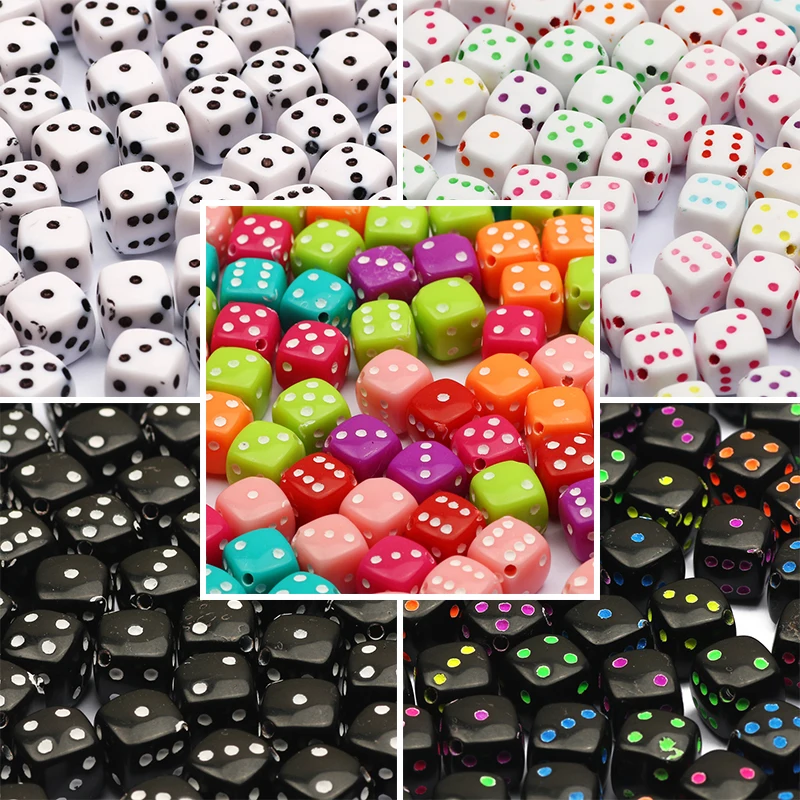 Акриловые бриллиантовые бусины 8 мм в точку разноцветные кубики свободные для