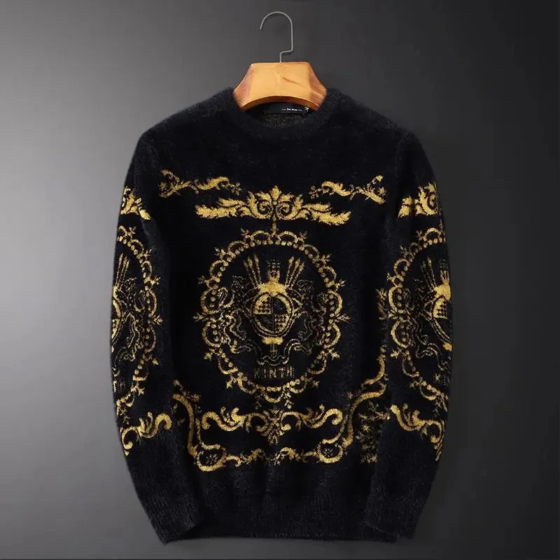 High end boutique fashion jacquard sweater men's autumn and winter thickened warm pullover trend palace style sweater top
High end boutique fashion jacquard sweater men's autumn and winter thickened warm pullover trend palace style sweater top