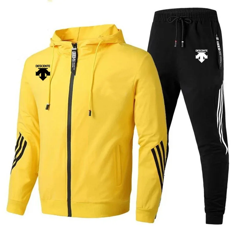 2022 New Casual Men's Sports Suit Fashion Hooded Splicing Zipper Jacket Descent + Pants Set Men's Hooded Sweater Set
2022 New Casual Men's Sports Suit Fashion Hooded Splicing Zipper Jacket Descent + Pants Set Men's Hooded Sweater Set