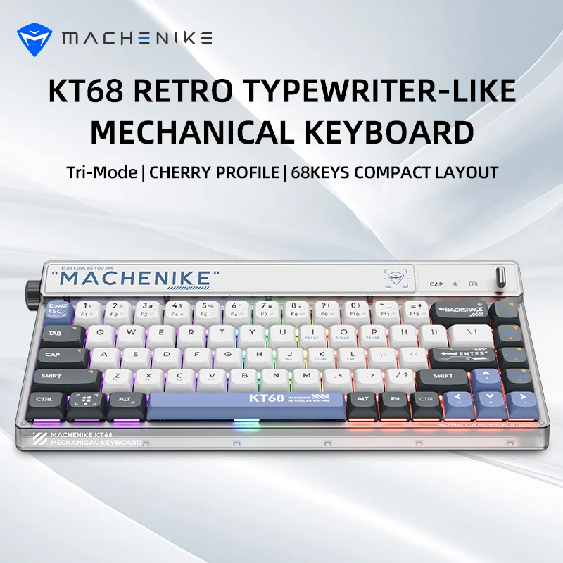 Machenike KT68 механическая клавиатура с тремя режимами, 68 клавиш, RGB, горячая замена, 2,4G, беспроводная клавиатура, Bluetooth, проводная, Win/Mac/iPad
Machenike KT68 механическая клавиатура с тремя режимами, 68 клавиш, RGB, горячая замена, 2,4G, беспроводная клавиатура, Bluetooth, проводная, Win/Mac/iPad