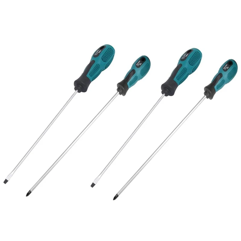 

4 Packs 12 Inches Long Slotted And Phillips Screwdriver Flat Blade Screwdriver Magnetic Screwdriver With Rubber Handle Promotion