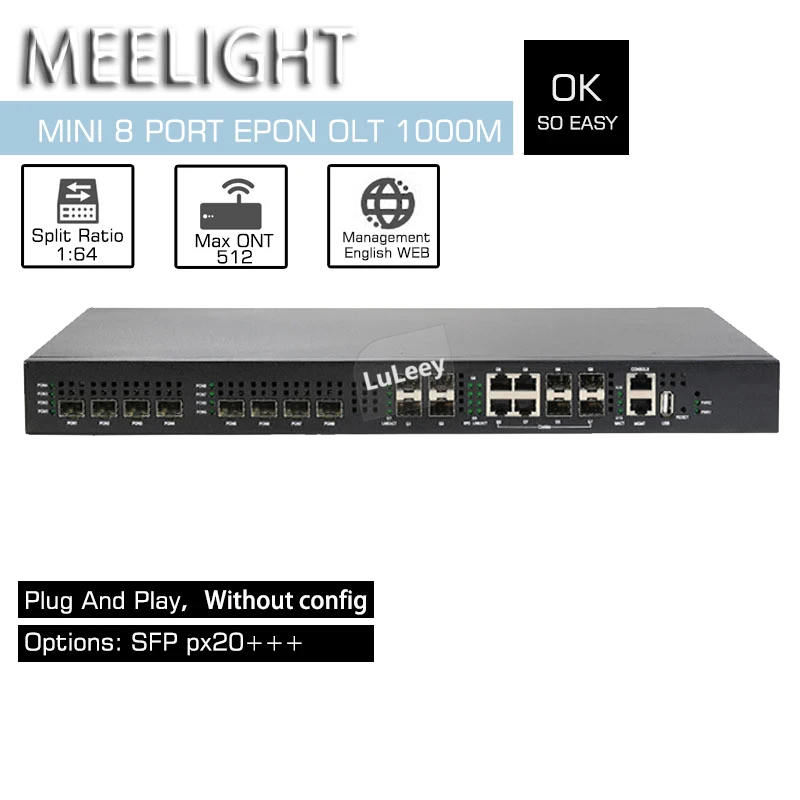 LAE308 EPON 8 Порт OLT оптический волоконный мониторинг сети широкополосный L3 переключатель ZTE Huawei ONU оптическое оборудование ONT ZTE
LAE308 EPON 8 Порт OLT оптический волоконный мониторинг сети широкополосный L3 переключатель ZTE Huawei ONU оптическое оборудование ONT ZTE