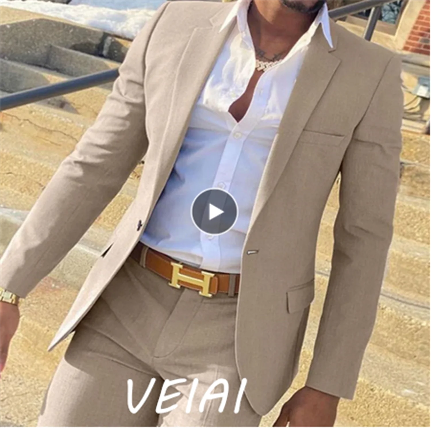 2 Pieces Beige Suit for Men Slim Fit Wedding Groom Tuxedo Groomsmen Suits Male Fashion Smoking Costume Homme Blazer with Pants
2 Pieces Beige Suit for Men Slim Fit Wedding Groom Tuxedo Groomsmen Suits Male Fashion Smoking Costume Homme Blazer with Pants