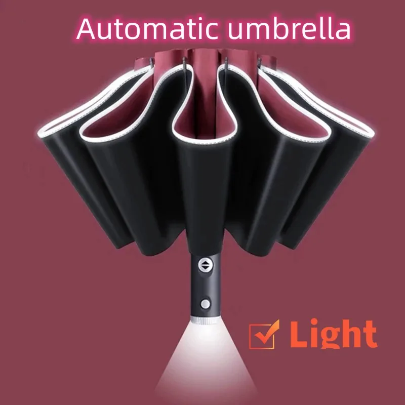 Automatic Sun Parasol Heat Umbrellas Large Umbrella Reflective Stripe Flashlight Insulation With Rain Fully Reverse For
Automatic Sun Parasol Heat Umbrellas Large Umbrella Reflective Stripe Flashlight Insulation With Rain Fully Reverse For