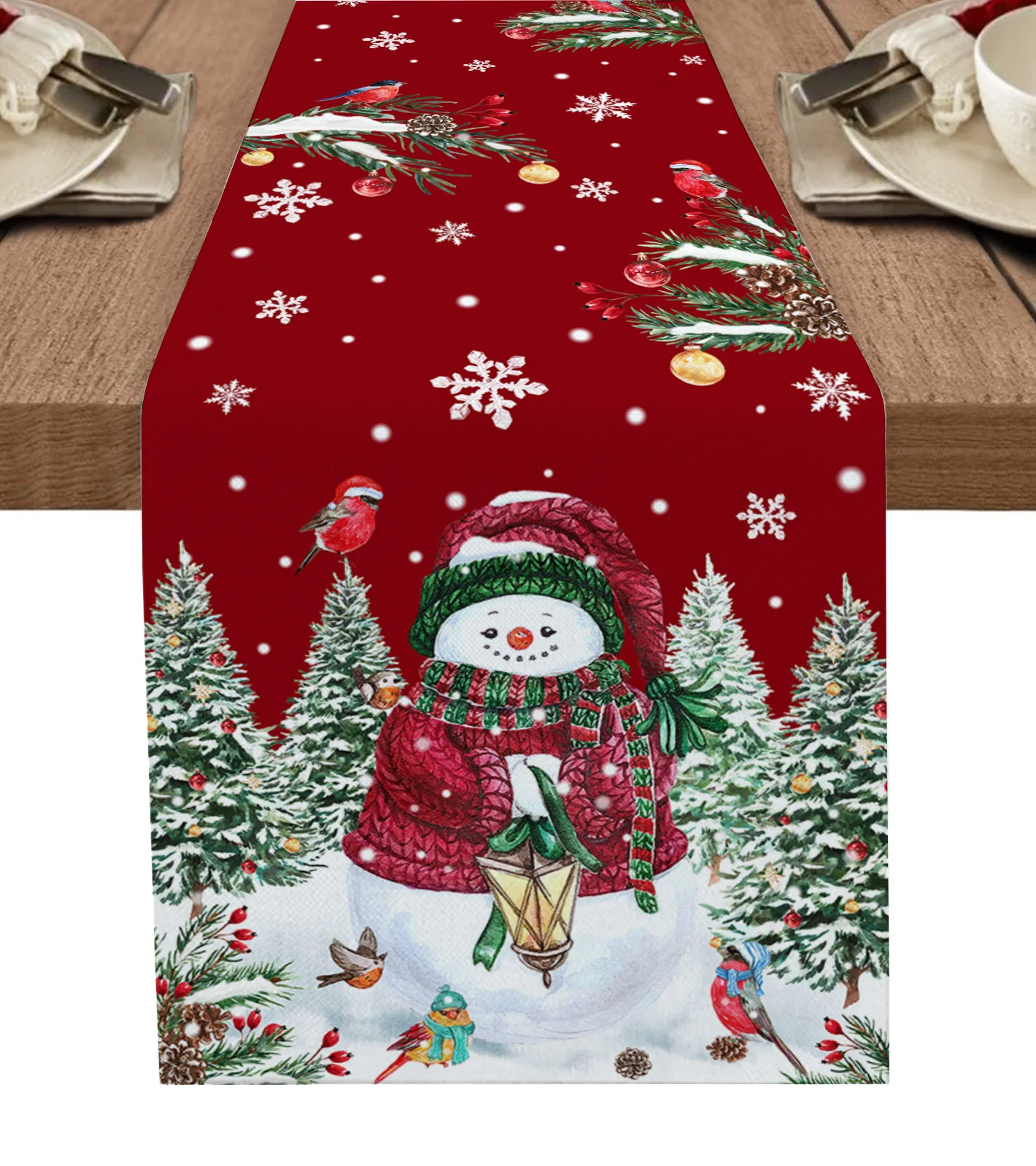 Christmas Wedding Decor Dining Table Runner Washable Decoration Snowman Robin Berry Linen Table Runner for Dining Table
Christmas Wedding Decor Dining Table Runner Washable Decoration Snowman Robin Berry Linen Table Runner for Dining Table