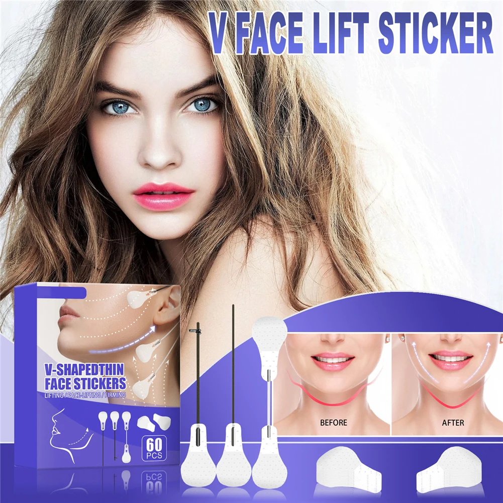 60 шт., пластыри для подтяжки лица и шеи 
60 шт., пластыри для подтяжки лица и шеи