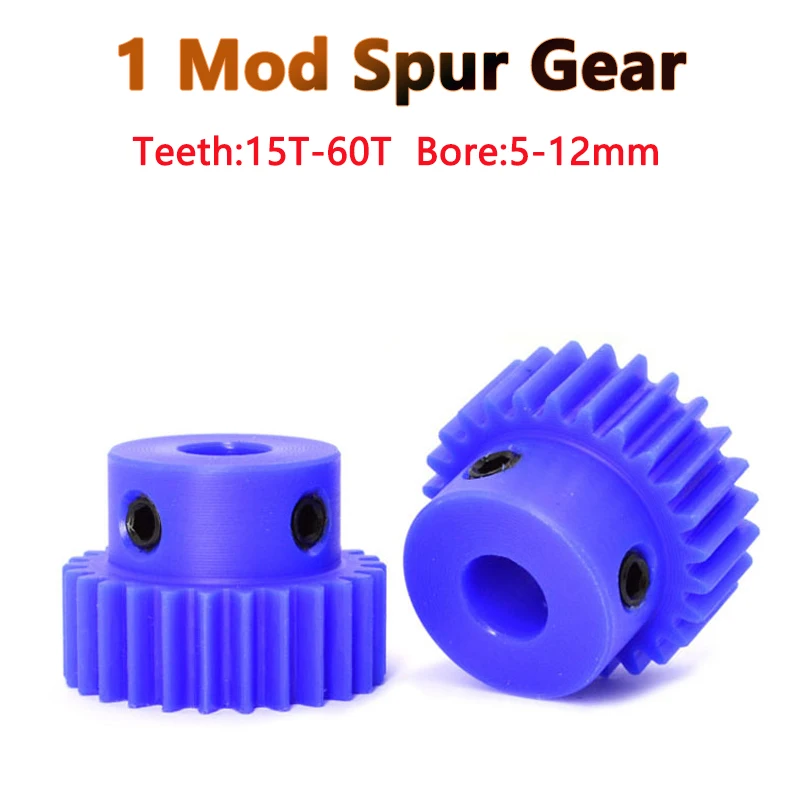 1PCS Blue Nylon Spur Gear Pinion 1M 15 Tooth-60 Tooth Mode 1 Motor Gear With Step Plastic Gear Bore Size 5/6/7/8/10/12mm
1PCS Blue Nylon Spur Gear Pinion 1M 15 Tooth-60 Tooth Mode 1 Motor Gear With Step Plastic Gear Bore Size 5/6/7/8/10/12mm