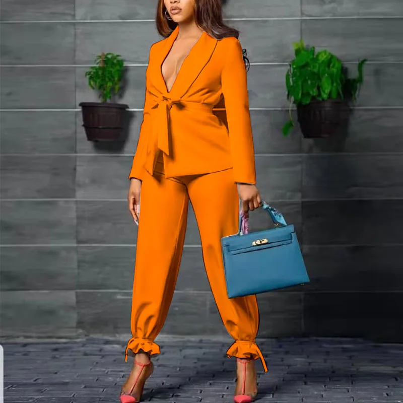New Autumn Women Solid Long Sleeve Blazer Casual Pants Jumpsuits Office Lady Elegant Lace-up Red Jumpsuit OL Business Outfits
New Autumn Women Solid Long Sleeve Blazer Casual Pants Jumpsuits Office Lady Elegant Lace-up Red Jumpsuit OL Business Outfits