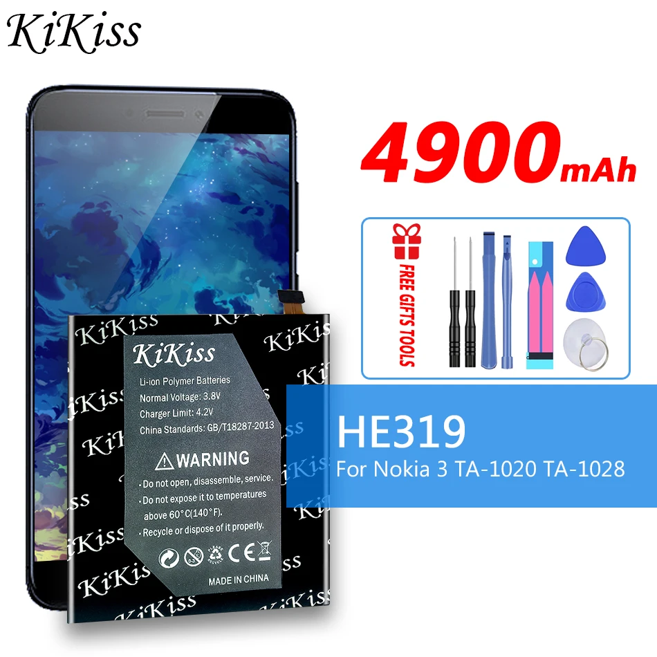 4900mAh HE319 Mobile Phone Replacement Battery For Nokia 3 Nokia3 TA-1020 TA-1028 TA-1032 TA-1038
4900mAh HE319 Mobile Phone Replacement Battery For Nokia 3 Nokia3 TA-1020 TA-1028 TA-1032 TA-1038