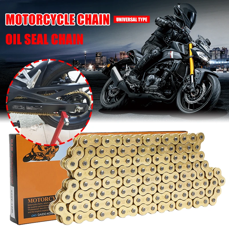For Motorcycle Universal Chain Oil Seal Chain O-ring 520 525 530 428 HV 120 Links For ATV Quad MX Enduro Motard Racing 
For Motorcycle Universal Chain Oil Seal Chain O-ring 520 525 530 428 HV 120 Links For ATV Quad MX Enduro Motard Racing
