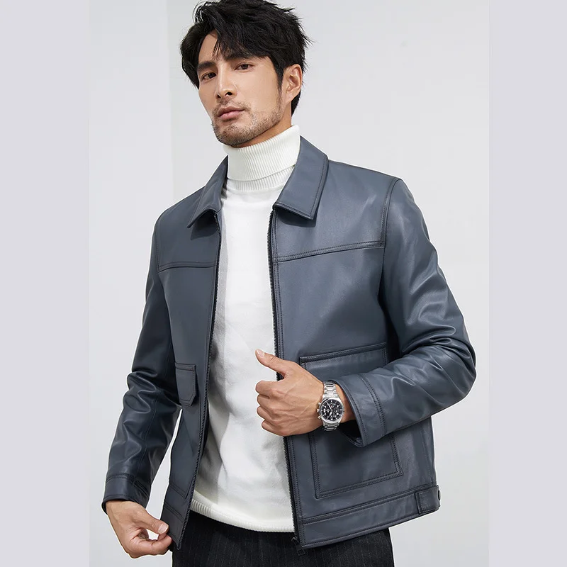 Куртка мужская из натуральной кожи, с карманами, на зиму, 2023 
Куртка мужская из натуральной кожи, с карманами, на зиму, 2023