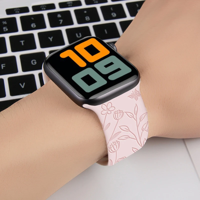 Silicone strap For Apple Watch band 41mm 45mm 44mm 40mm 42mm 38mm 45 mm Printed sport correa bracelet iWatch series 3 4 5 6 se 7
Silicone strap For Apple Watch band 41mm 45mm 44mm 40mm 42mm 38mm 45 mm Printed sport correa bracelet iWatch series 3 4 5 6 se 7