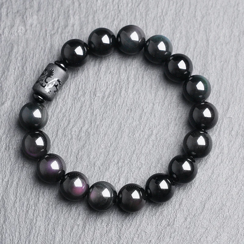 Natural Rainbow Eye Obsidian Bracelet Hand Carved Dragon Ball Beads Elastic Beaded Bangle Men Women Lucky Amulet Bracelets
Natural Rainbow Eye Obsidian Bracelet Hand Carved Dragon Ball Beads Elastic Beaded Bangle Men Women Lucky Amulet Bracelets