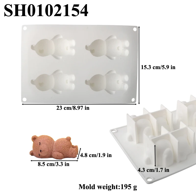 SHENHONG Силиконовые Формы Для Торта 2/4 Ячейки Медведь Дизайн Инструменты Для Выпечки Десертов Экологически Чистая Кухонная ...
SHENHONG Силиконовые Формы Для Торта 2/4 Ячейки Медведь Дизайн Инструменты Для Выпечки Десертов Экологически Чистая Кухонная ...