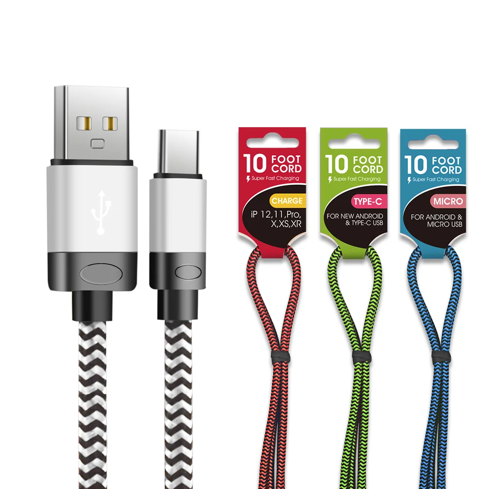10ft USB Type C Charger Cord Cellphone USB Cable Braided USB C Cable Mobile Type C Fast Charging USB Data Cable For iPhone 13
10ft USB Type C Charger Cord Cellphone USB Cable Braided USB C Cable Mobile Type C Fast Charging USB Data Cable For iPhone 13