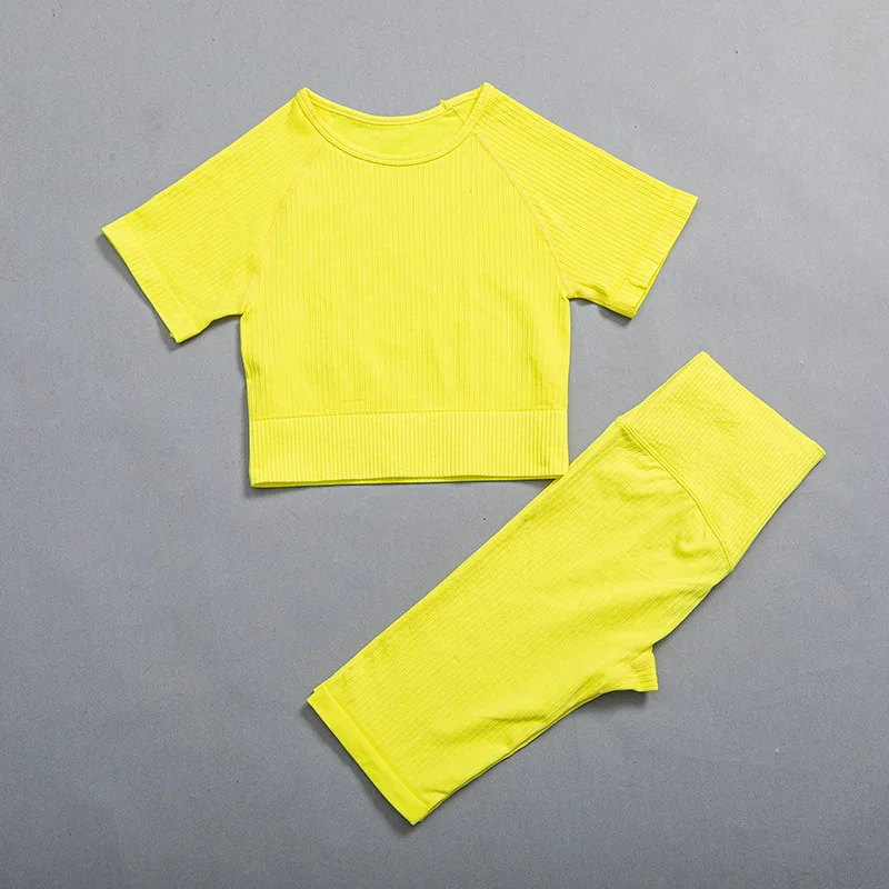 2 Piece Seamless Sport Suit Short Sleeve Fitness Crop Top High Waist Running Shorts Biker Women Gym Workout Clothes Yoga Set
2 Piece Seamless Sport Suit Short Sleeve Fitness Crop Top High Waist Running Shorts Biker Women Gym Workout Clothes Yoga Set