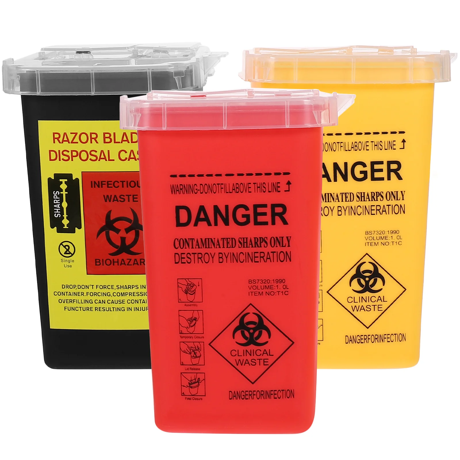 3 Pcs Small Sharps Container Needle Waste Disposal Bucket Tattooing Containers Plastic
3 Pcs Small Sharps Container Needle Waste Disposal Bucket Tattooing Containers Plastic