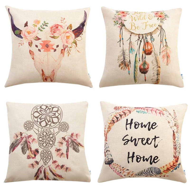 Set Of 4 Bohemian Style Decorative Throw Pillow Covers 18 X 18 Inch For Sofa Couch Decor Dreamcatcher
Set Of 4 Bohemian Style Decorative Throw Pillow Covers 18 X 18 Inch For Sofa Couch Decor Dreamcatcher