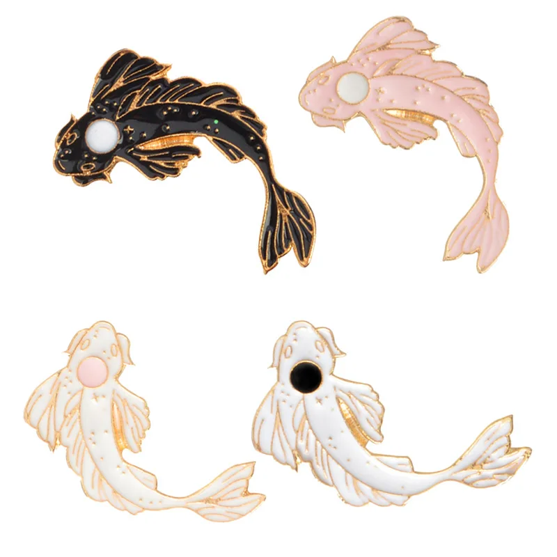 Cute Pink And White Koi Black And White Tai Chi Koi Fish Brooch Denim Jacket Dripping Brooch Lapel Pin
Cute Pink And White Koi Black And White Tai Chi Koi Fish Brooch Denim Jacket Dripping Brooch Lapel Pin