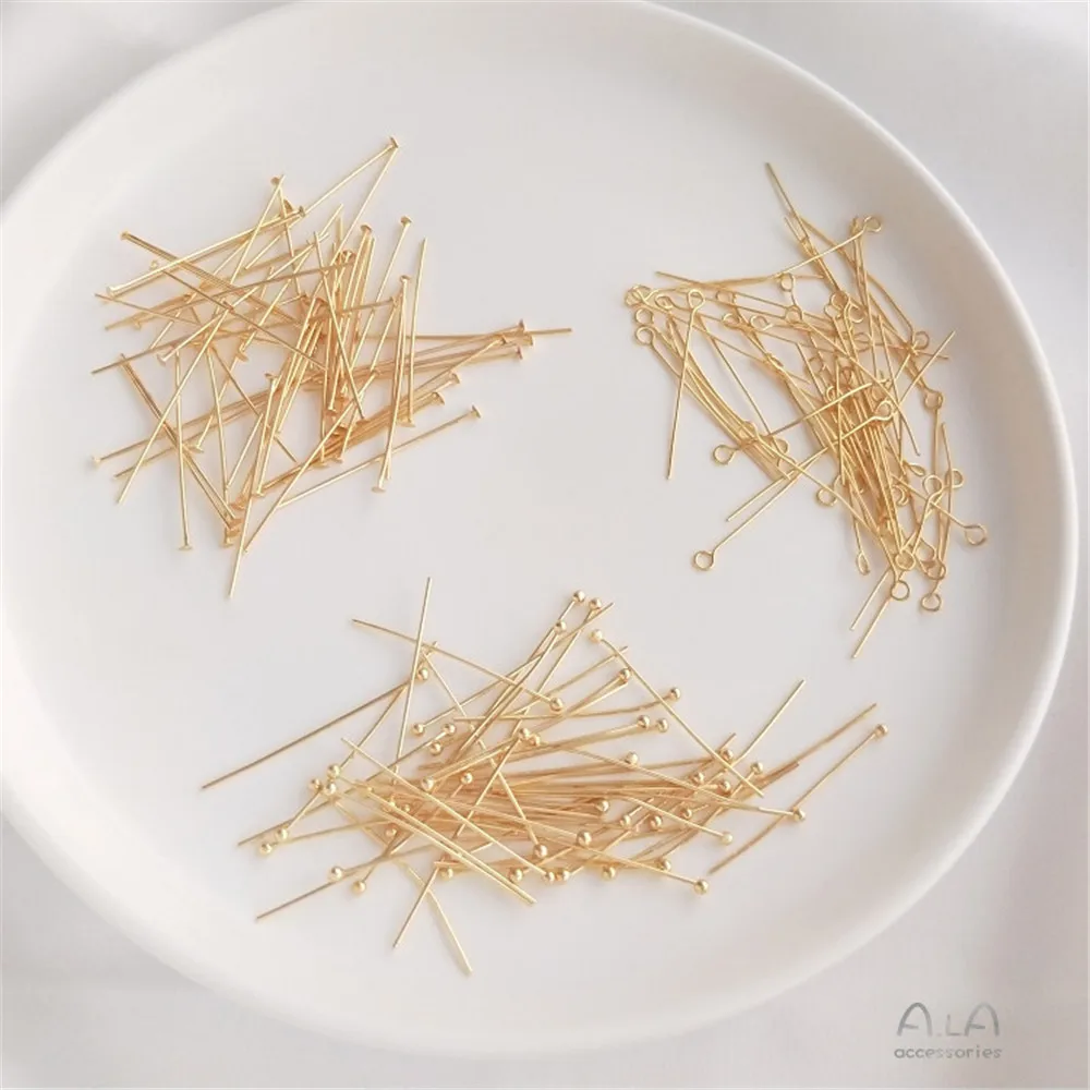 14K gold-plated bead head needle 9 pin T needle diy accessories Flat head round head needle head jewelry hand made materials
14K gold-plated bead head needle 9 pin T needle diy accessories Flat head round head needle head jewelry hand made materials