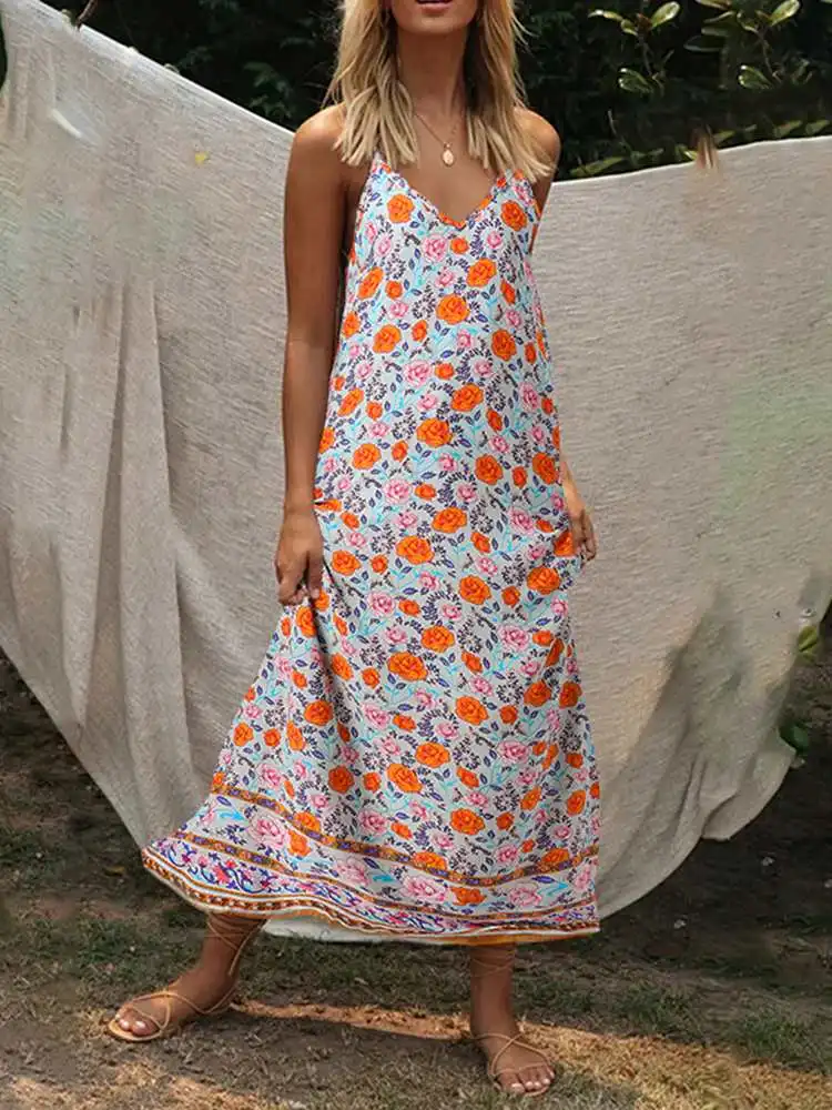 ZANZEA Women Summer Sleeveless Dress 2022 Bohemian Printed Maxi Long Vestidos Casual Loose Strap French Robe Longue Oversized
ZANZEA Women Summer Sleeveless Dress 2022 Bohemian Printed Maxi Long Vestidos Casual Loose Strap French Robe Longue Oversized