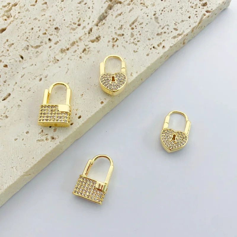 Minar Dainty 14K Gold Silver Plated Copper Shiny Full CZ Cubic Zirconia Lock Love Heart Hoop Earrings for Women Pendant Earring
Minar Dainty 14K Gold Silver Plated Copper Shiny Full CZ Cubic Zirconia Lock Love Heart Hoop Earrings for Women Pendant Earring