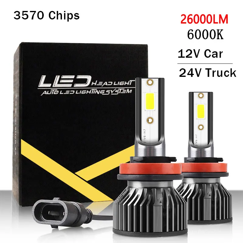 H4 H7 LED Car Headlight Mini Canbus Lampada 26000LM 6000K 8000K Lamp H1 9005 HB3 9006 HB4 H8 H9 H11 Fog Lights Auto Bulbs 12V
H4 H7 LED Car Headlight Mini Canbus Lampada 26000LM 6000K 8000K Lamp H1 9005 HB3 9006 HB4 H8 H9 H11 Fog Lights Auto Bulbs 12V