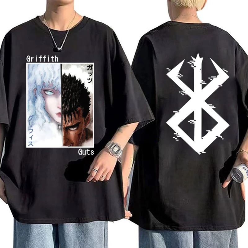Japanese Anime Berserk T Shirt Men Cool Manga Graphic T-Shirt Harajuku Guts Griffith T Shirt Unisex
Japanese Anime Berserk T Shirt Men Cool Manga Graphic T-Shirt Harajuku Guts Griffith T Shirt Unisex
