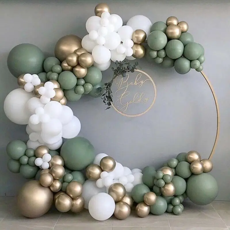 

137 шт. Ретро оливковые зеленые воздушные шары, гирлянда, фотографический набор для свадьбы, дня рождения, украшения для детского праздника