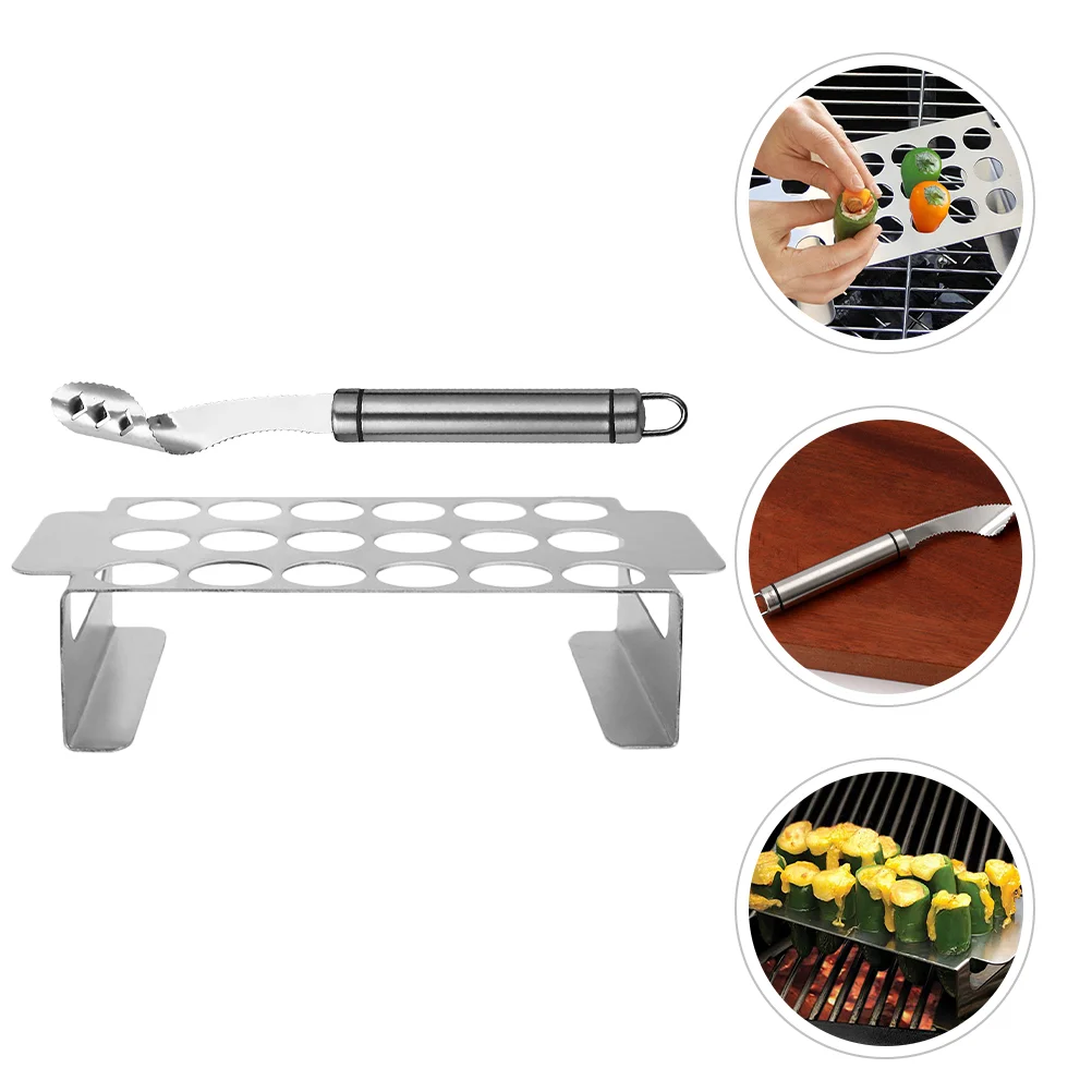 Chicken Leg Rack Grill Bbq Accessories Stainless Steel Pepper Jalapeno Corer Tool Drumstick Roaster Holder Barbecue Supplies
Chicken Leg Rack Grill Bbq Accessories Stainless Steel Pepper Jalapeno Corer Tool Drumstick Roaster Holder Barbecue Supplies